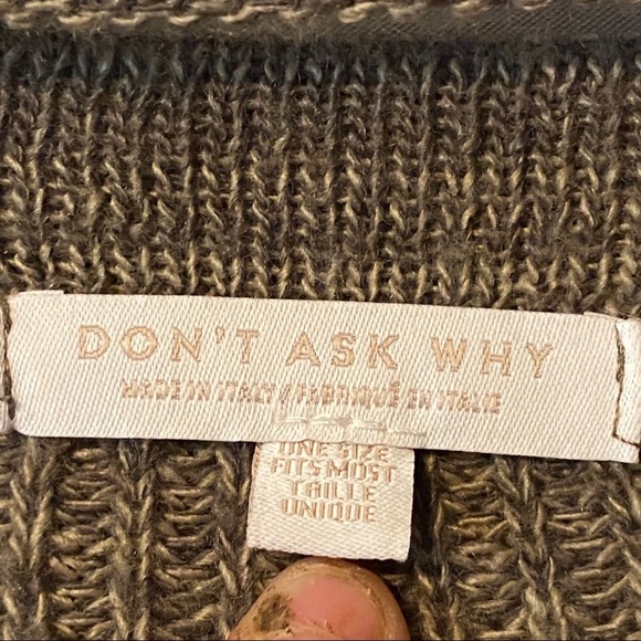 Don’t Ask Why Made in Italy Tan Acrylic‎ Sweater OSFM - Picture 7 of 11